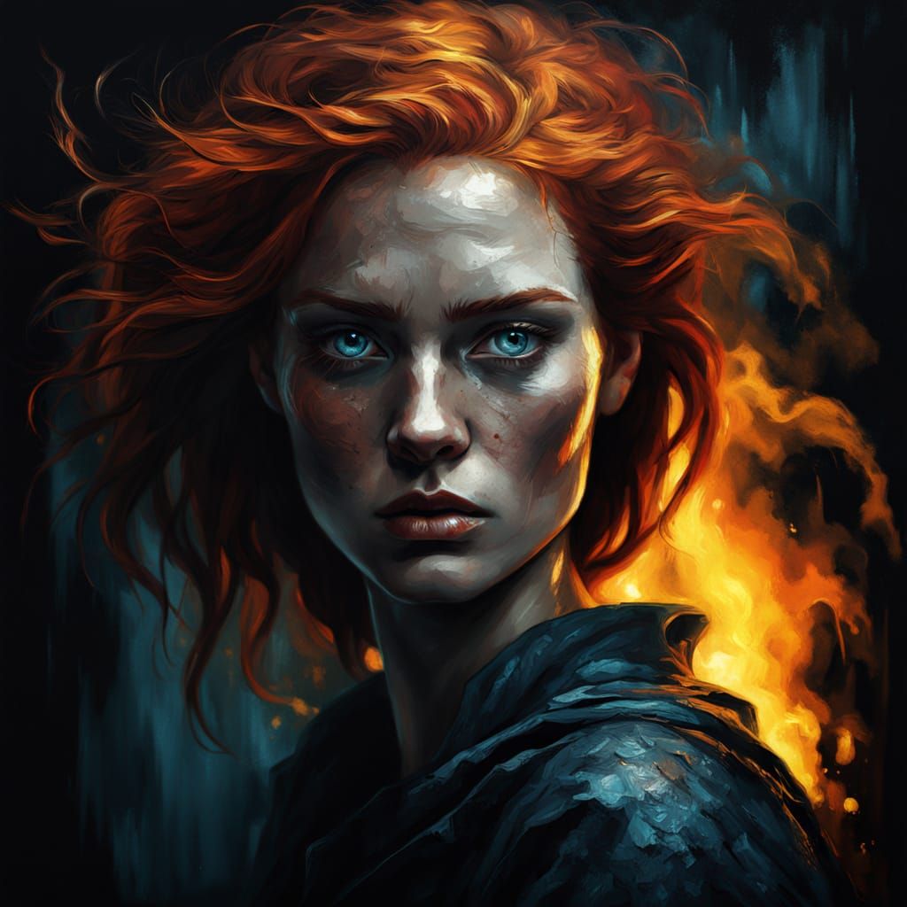 Noblewoman's Defiance: A Portrait in Oil