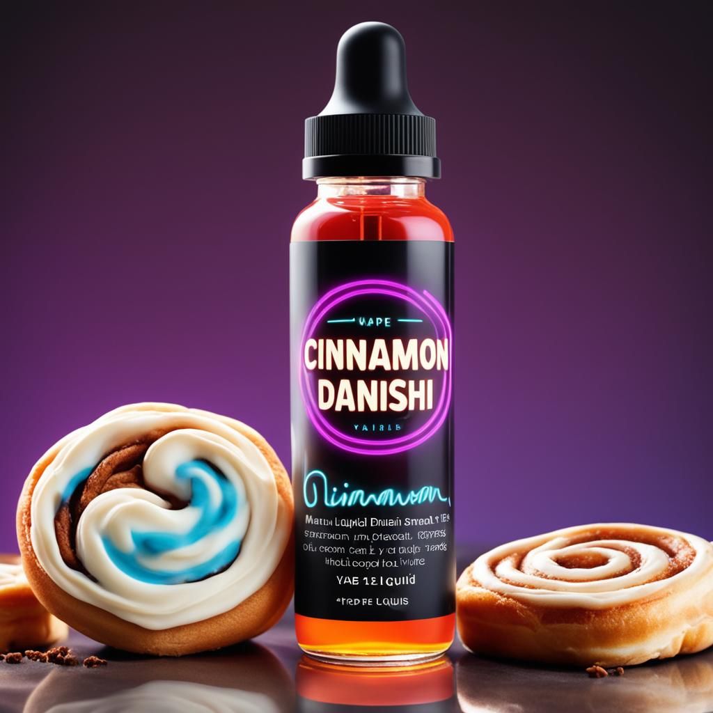 Neon E-Juice Bottle with Cinnamon Danish Flavor