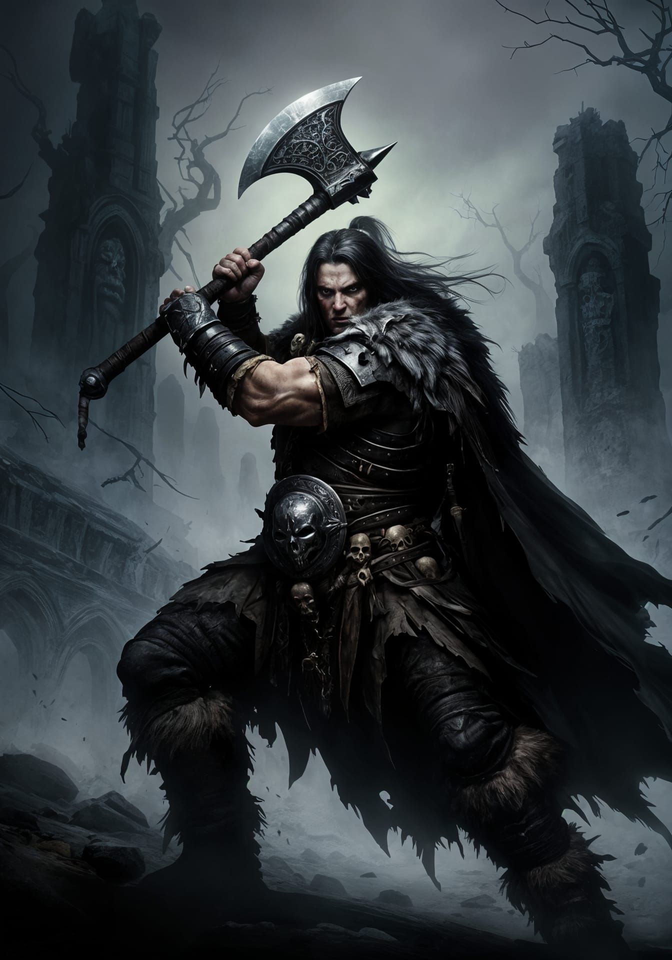 Dark fantasy barbarian