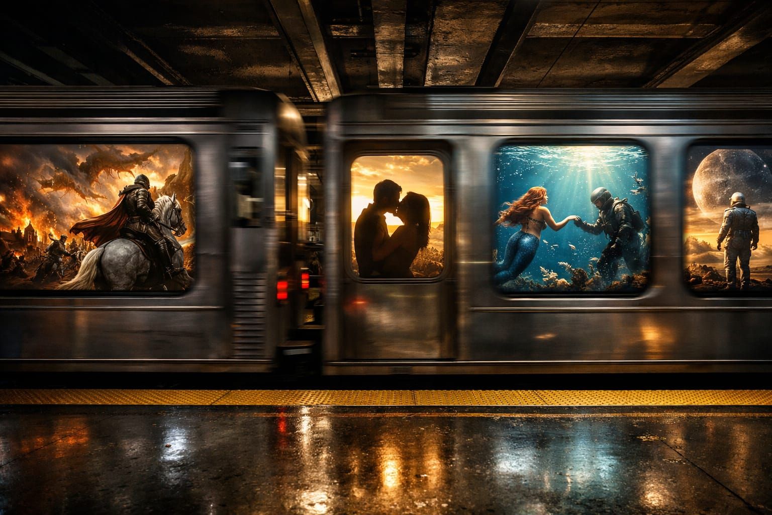 Fantasy Subway Scenes in Deep Natural Colors