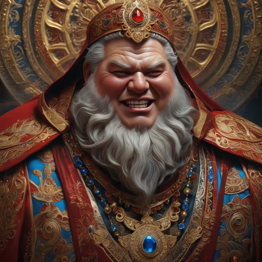 Ornate Portrait of Overweight Noble in Fauvist Style