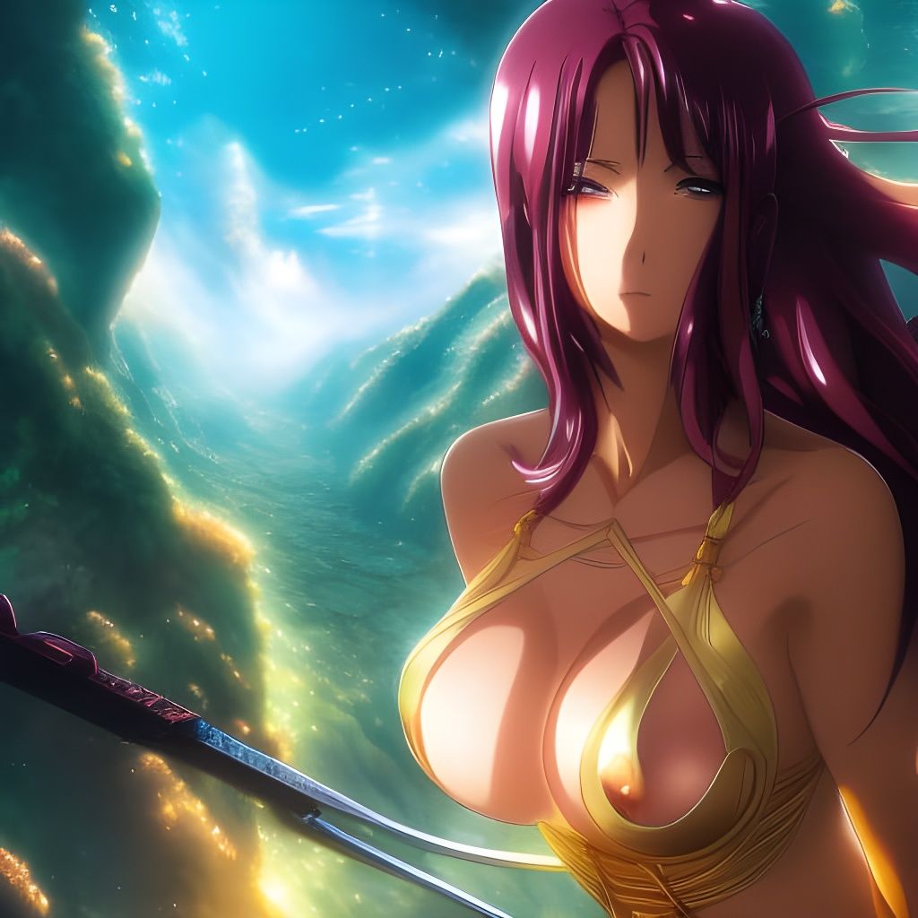 Goo-Covered Lamia in Anime Key Visual Style