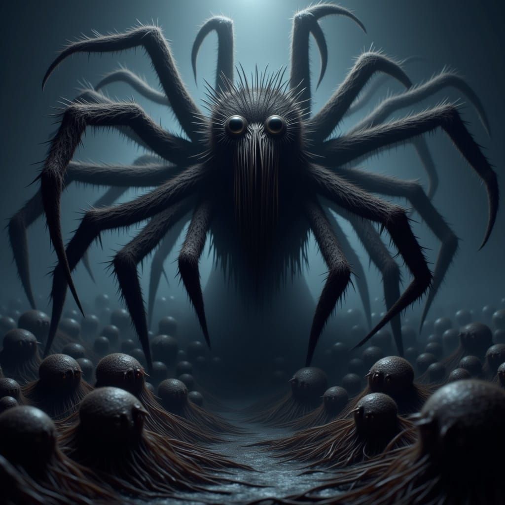 Nightmare Creature with Tentacles Reaching Out