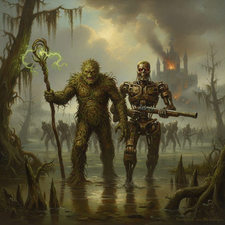 Swamp Thing & Terminator March to Battle in Dutch Golden Age...