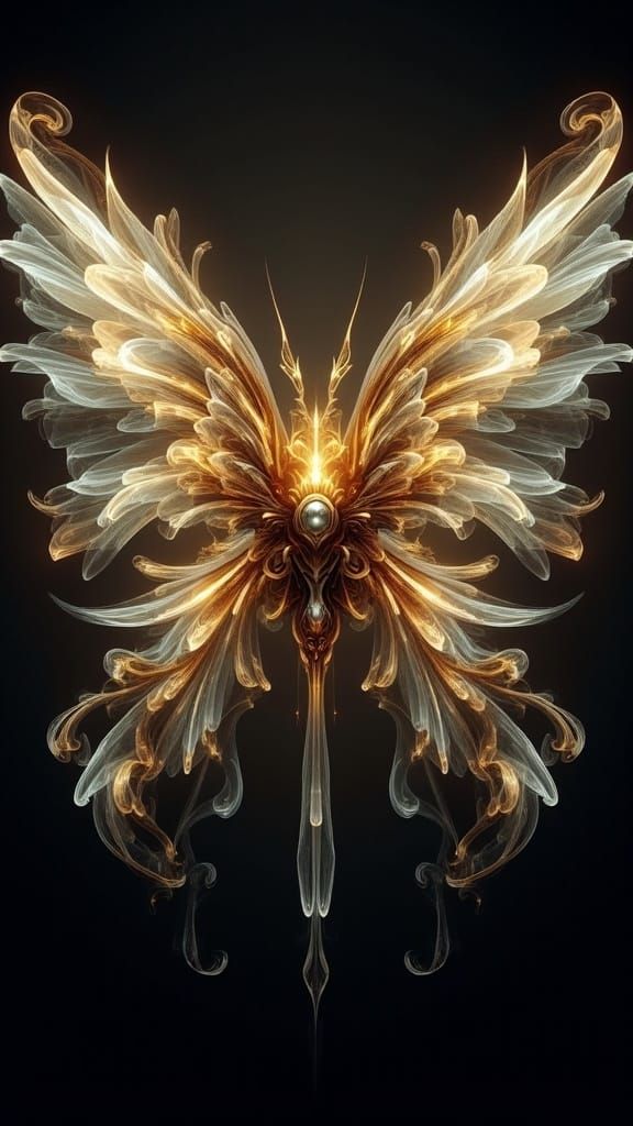 Steampunk Mechanical Butterfly in Ethereal Light