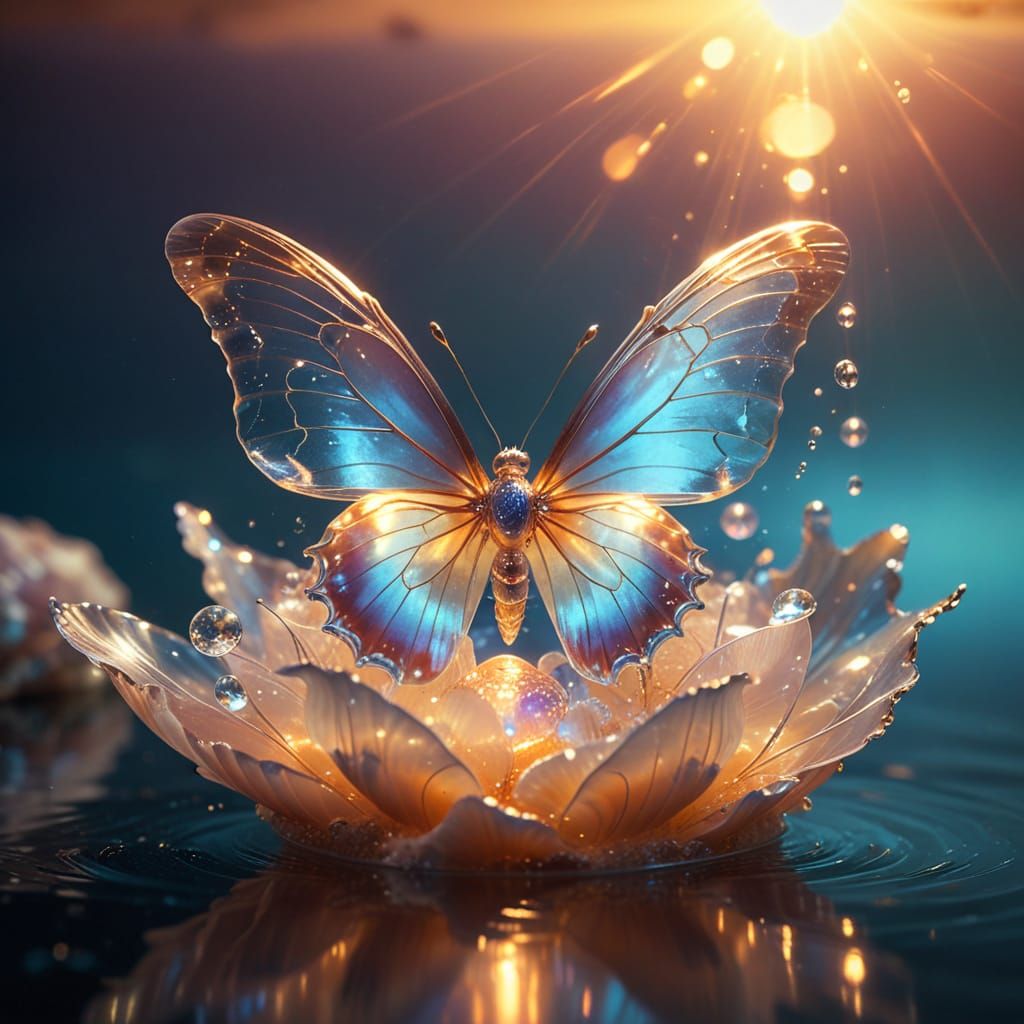 Ethereal Surrealist Scene with Glowing Creatures