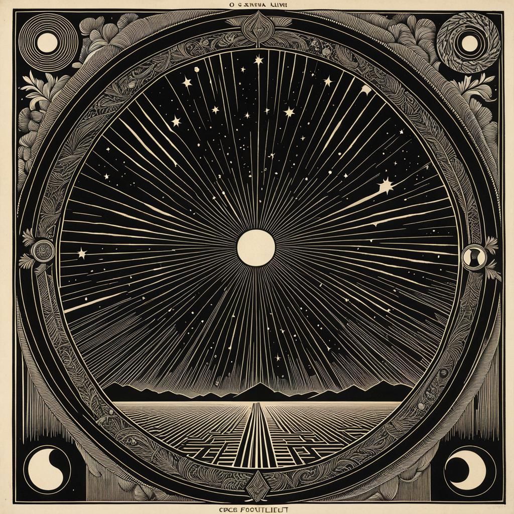 Epic Woodcut Portrait in Art Deco Style with Dynamic Lightin...