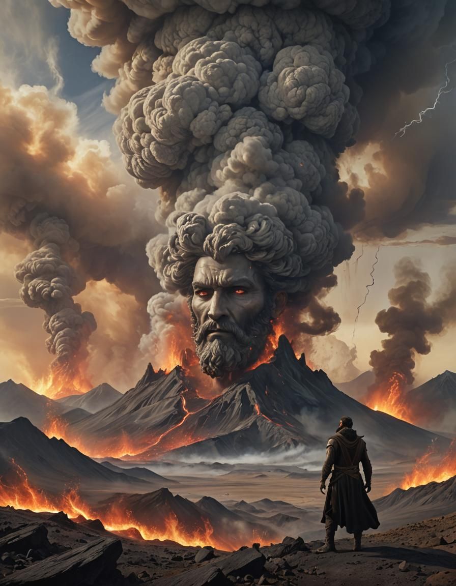Vulcan God of Fire Emerges from Ash Cloud