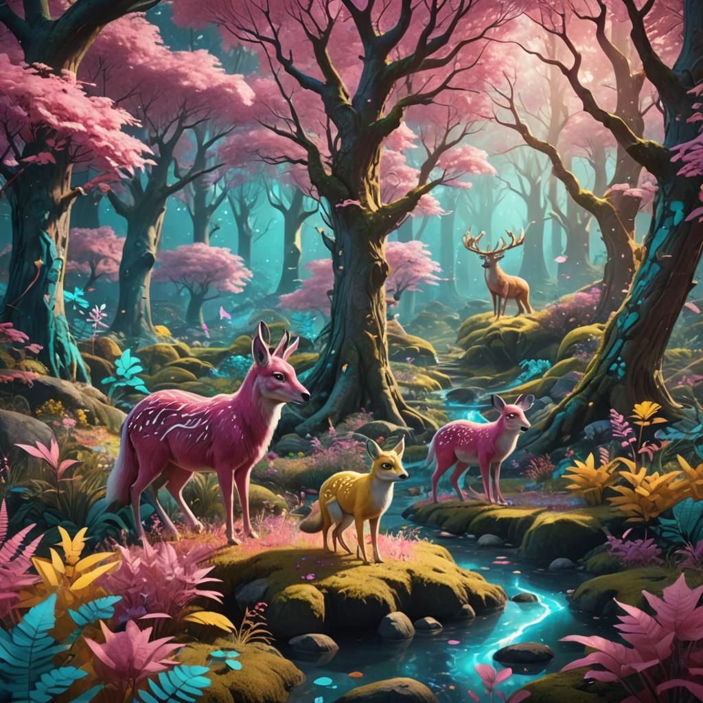 Pink Enchanted Forest Concept Art