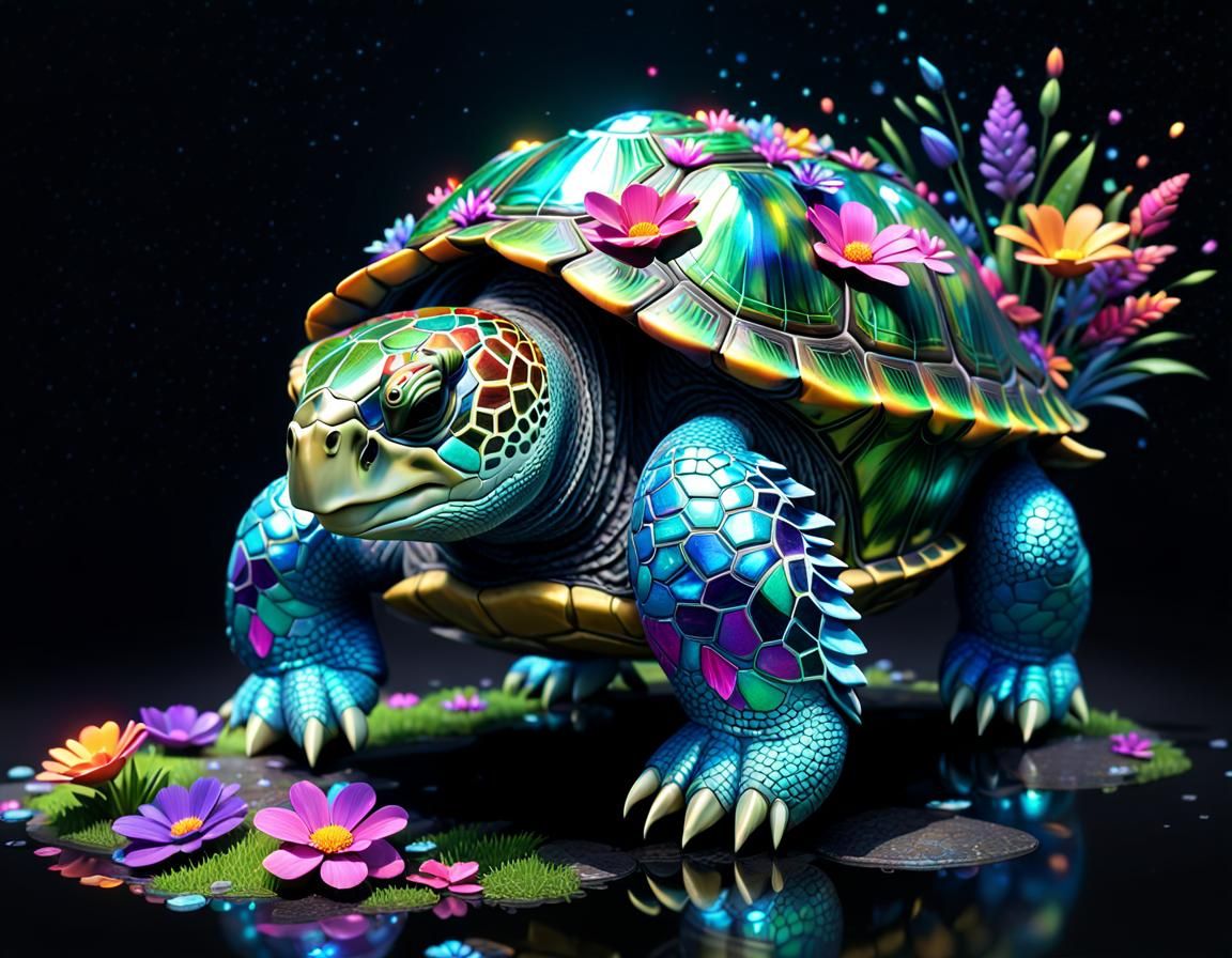 Holographic Flower Power Turtle in Cosmic Mosaic