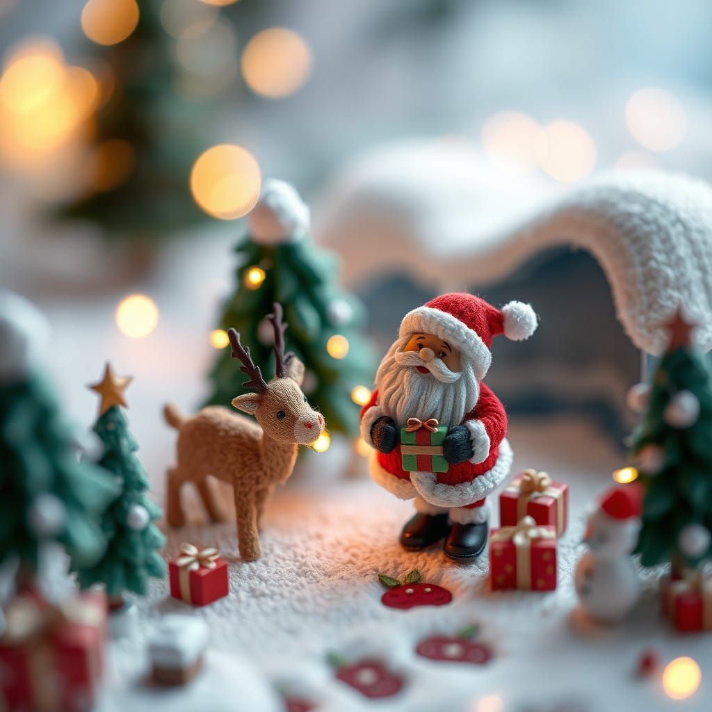 Whimsical Winter Wonderland in Wool Felt Style