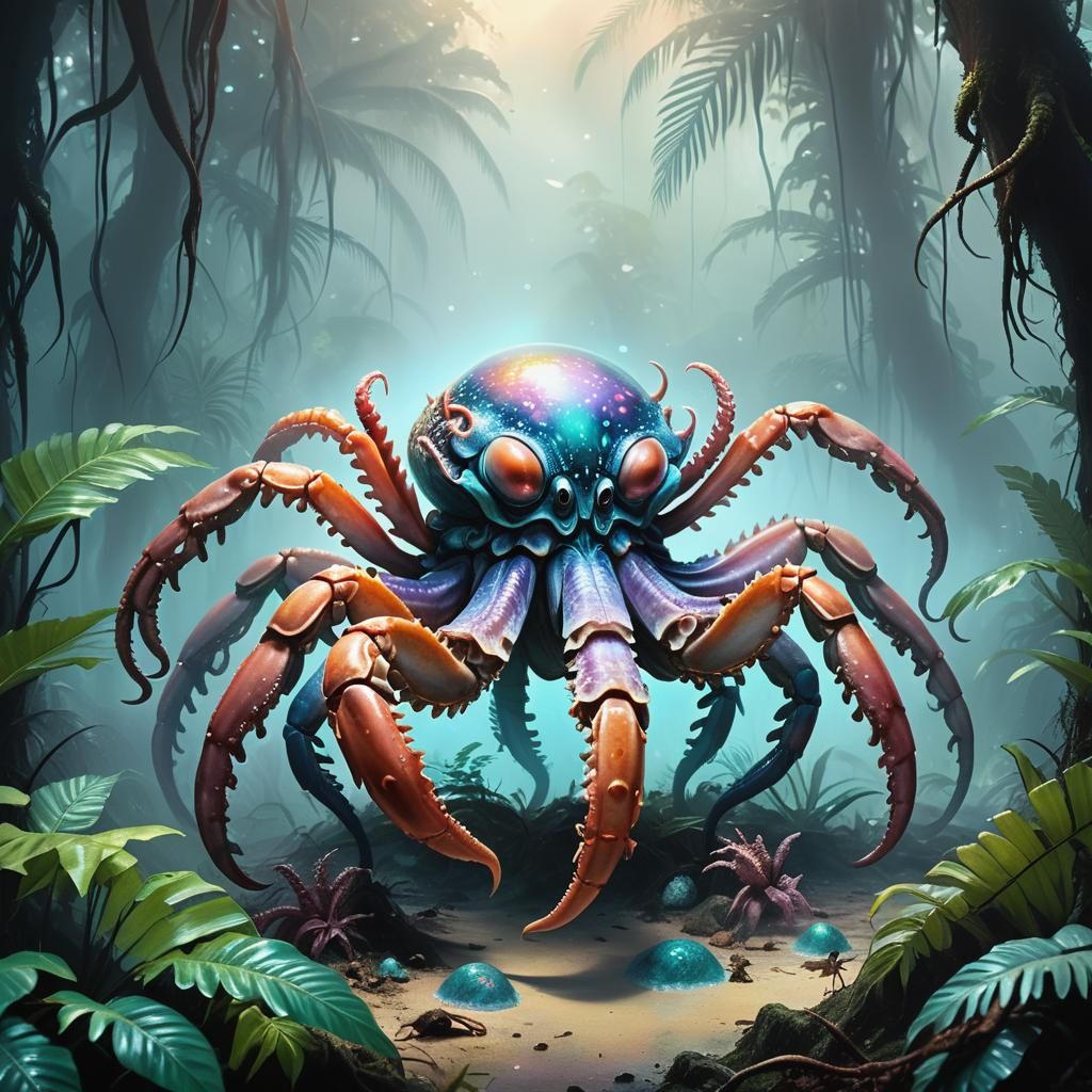 Surreal Alien Creature Emerges on Exoplanet