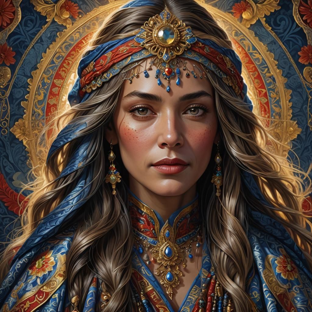 Ornate Portrait of a Beautifully Lit Woman