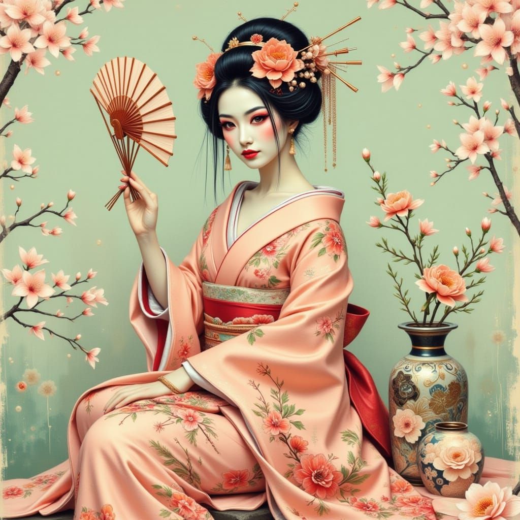 Asian Geisha Punk, Pink Kimono