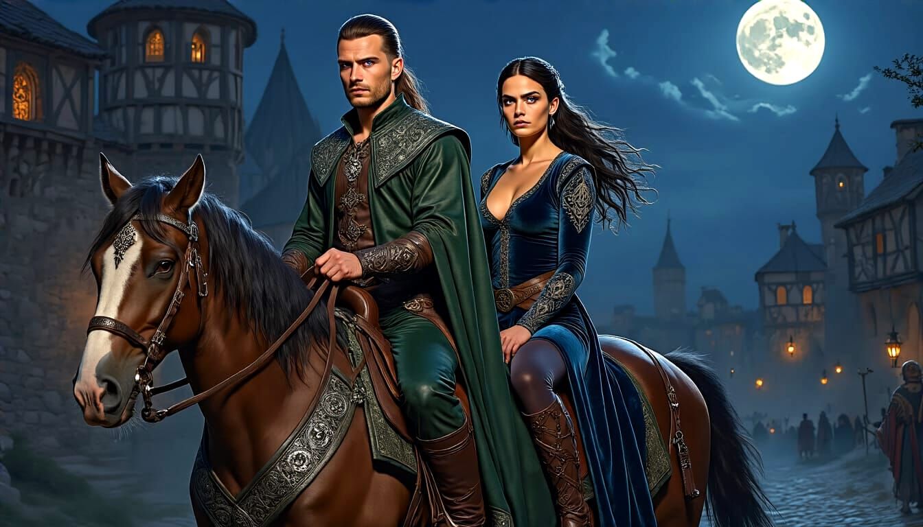 Medieval Escape Under Full Moon