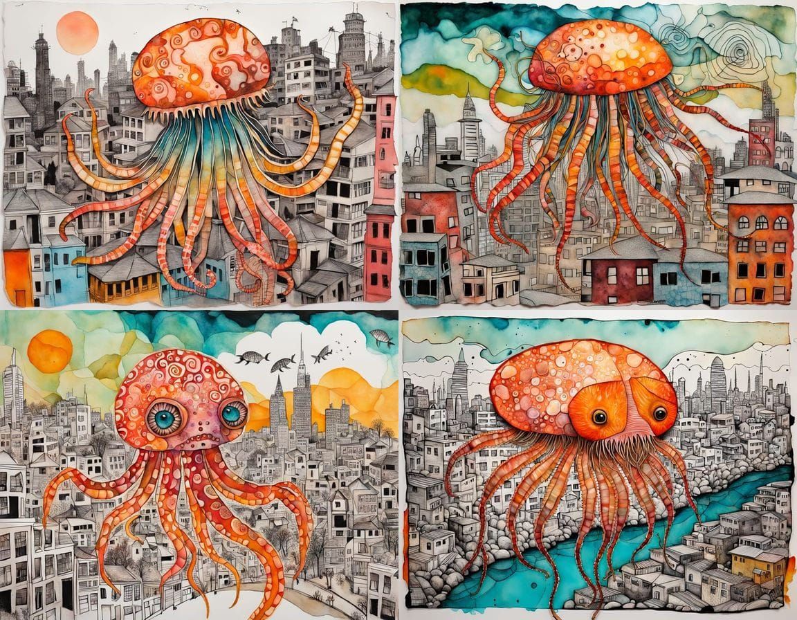 Surreal Chimera Mutant in Mixed Media Style