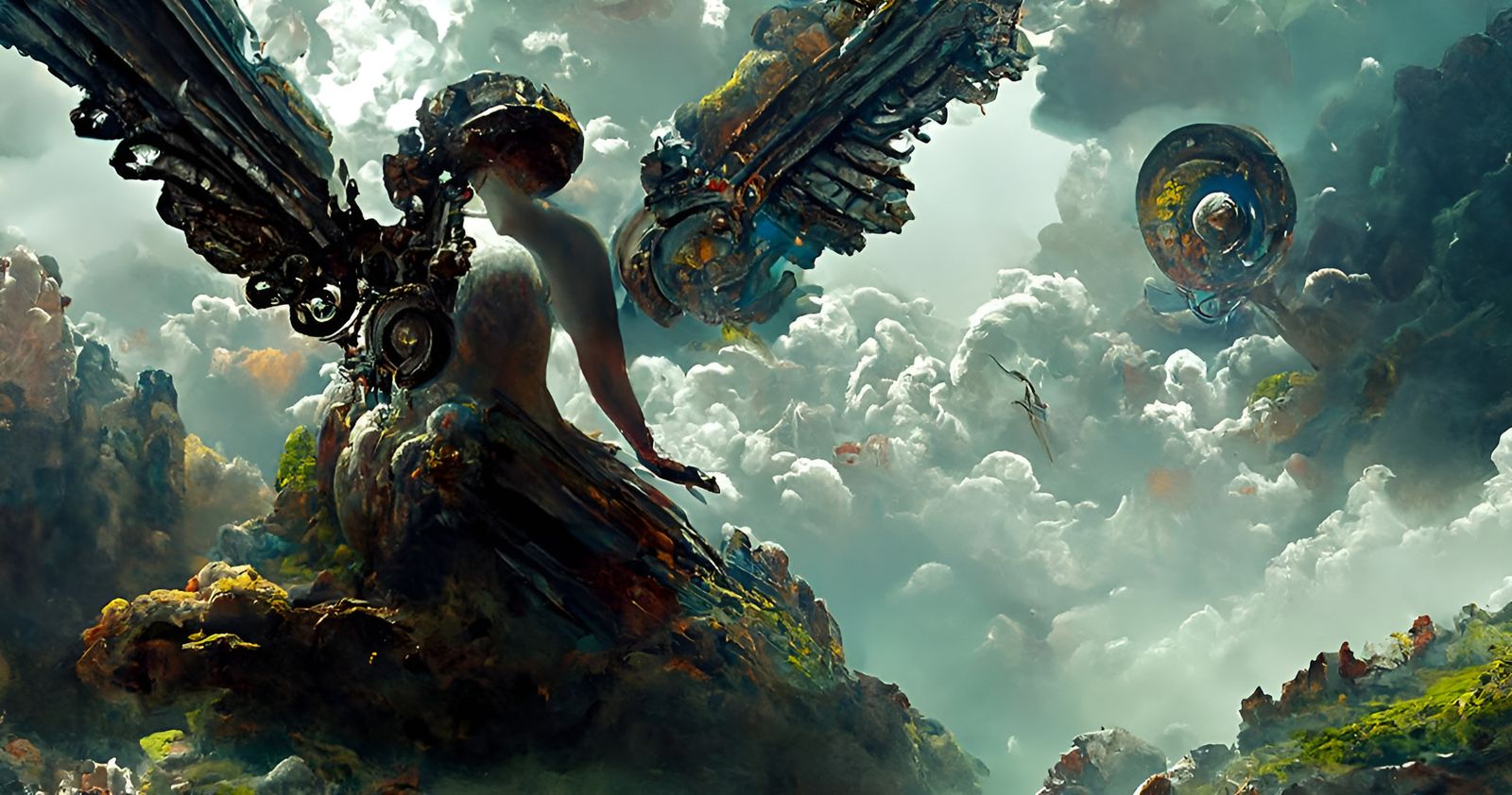 Clockwork Angel's Descent: A Gearpunk Vision