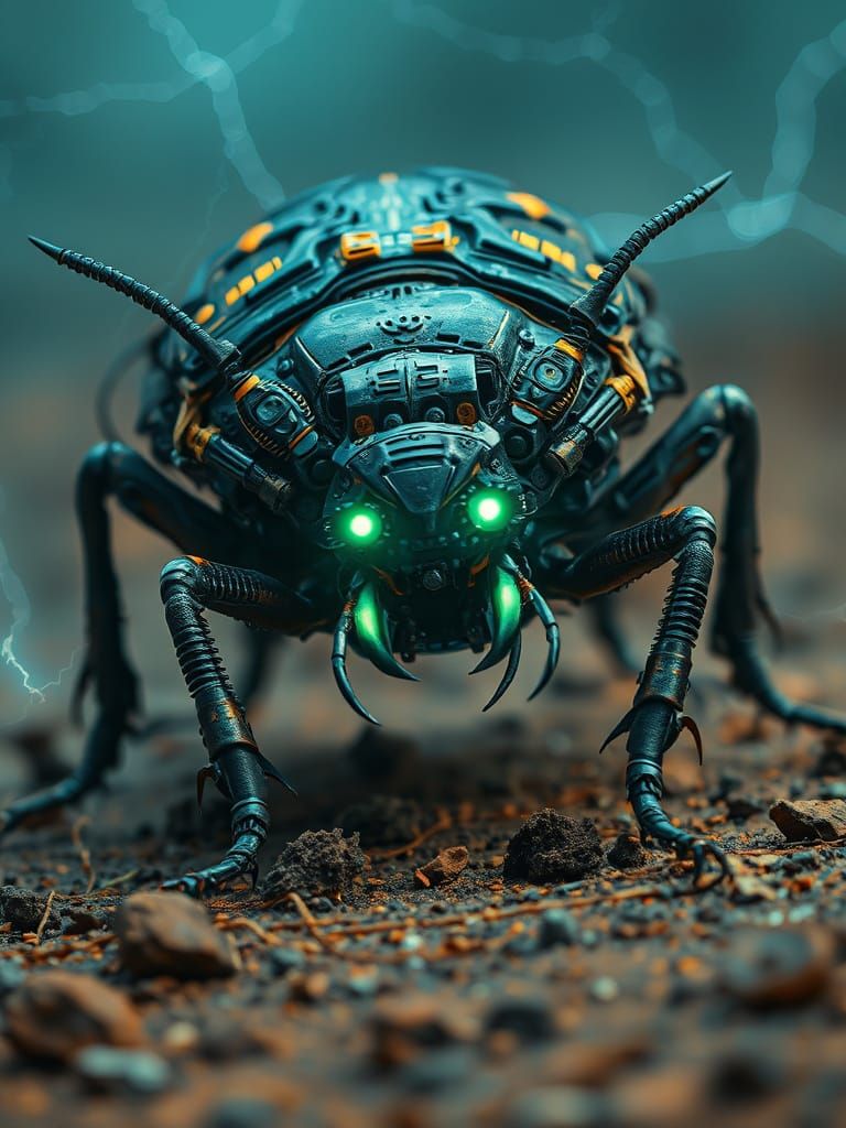 Biomechanical Scarab Beetle in Giger Style