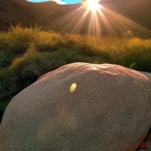 Heavenly Sunshine Beams on Rigid Wild Rock