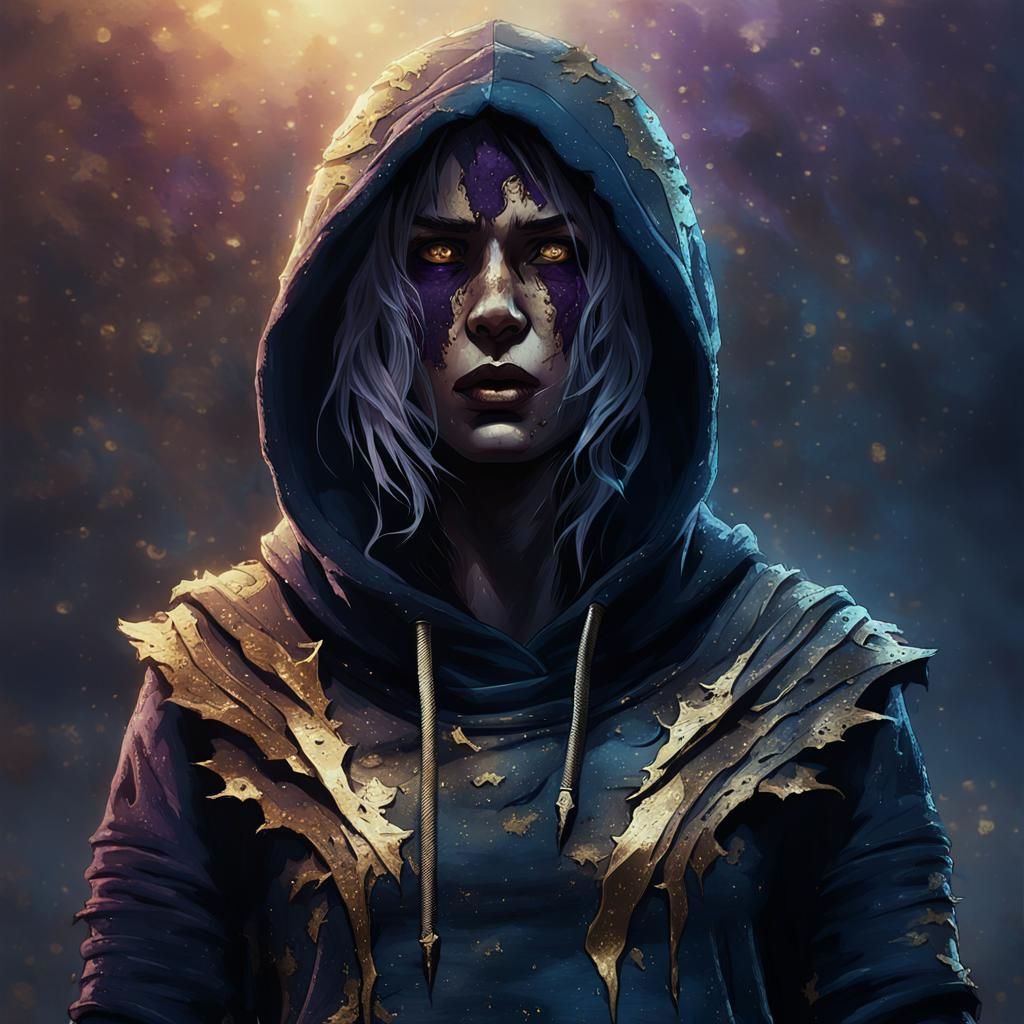 Wounded Woman Warrior in Dark Fantasy Illustration