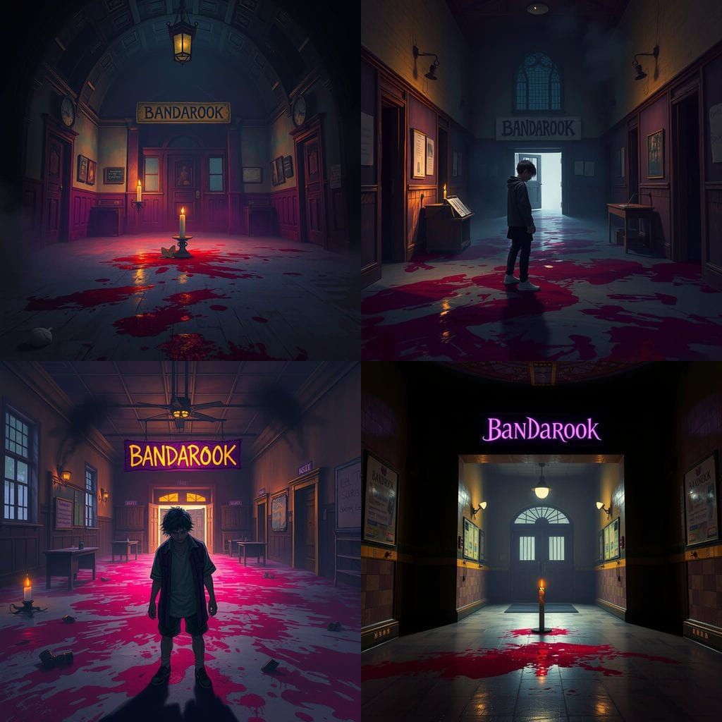 Dark Fantasy Album Art: School Interior with Candle