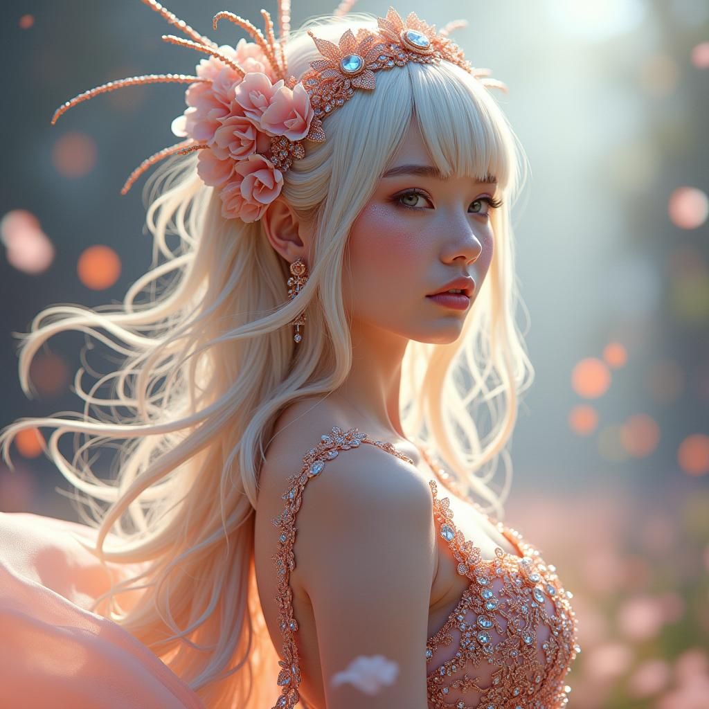 Ethereal Girlfriend in a Fantasy Landscape Painting