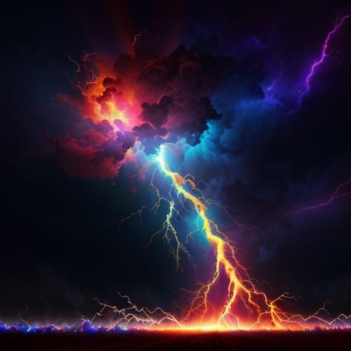 Surreal Electrical Discharge in Nebula-Inspired Meadow