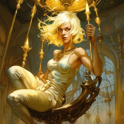 Girl on Chandelier: Fantasy Art Illustration