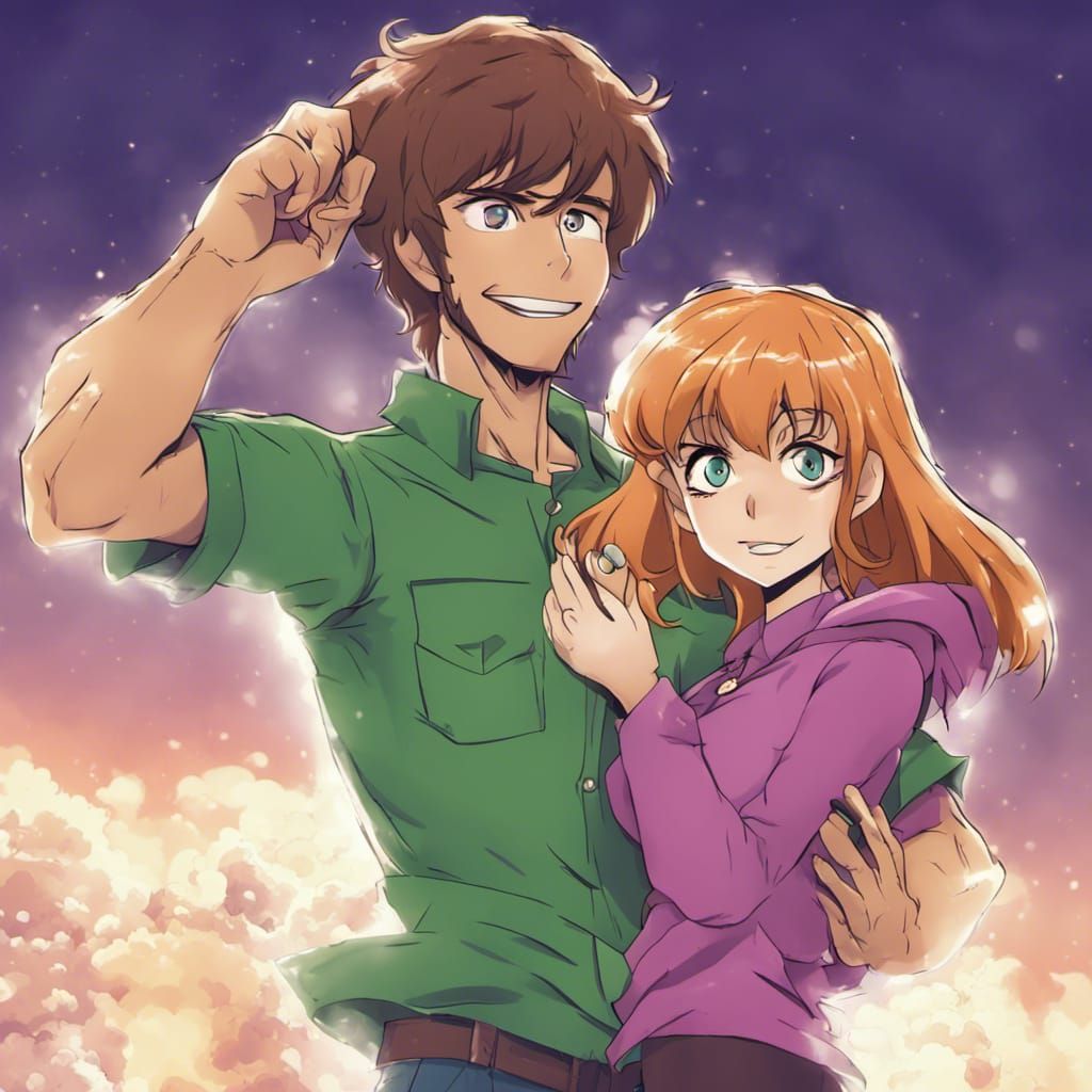 Shaggy and Daphne: Anime Style Illustration