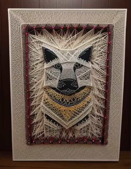 Colorful Geometric String Art Design