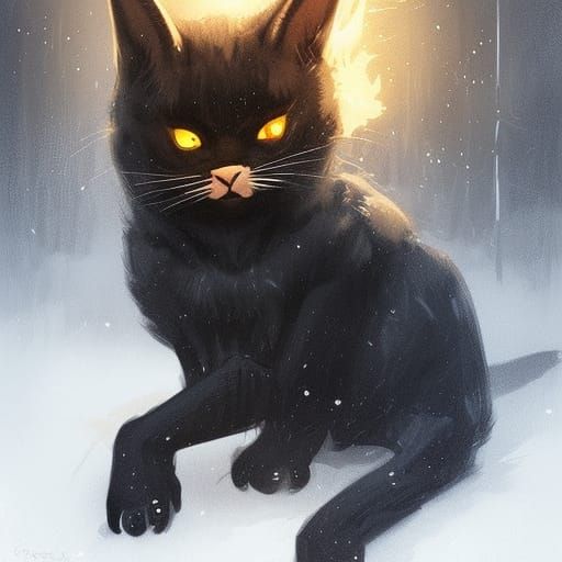 Sinister Yule Cat Illustration