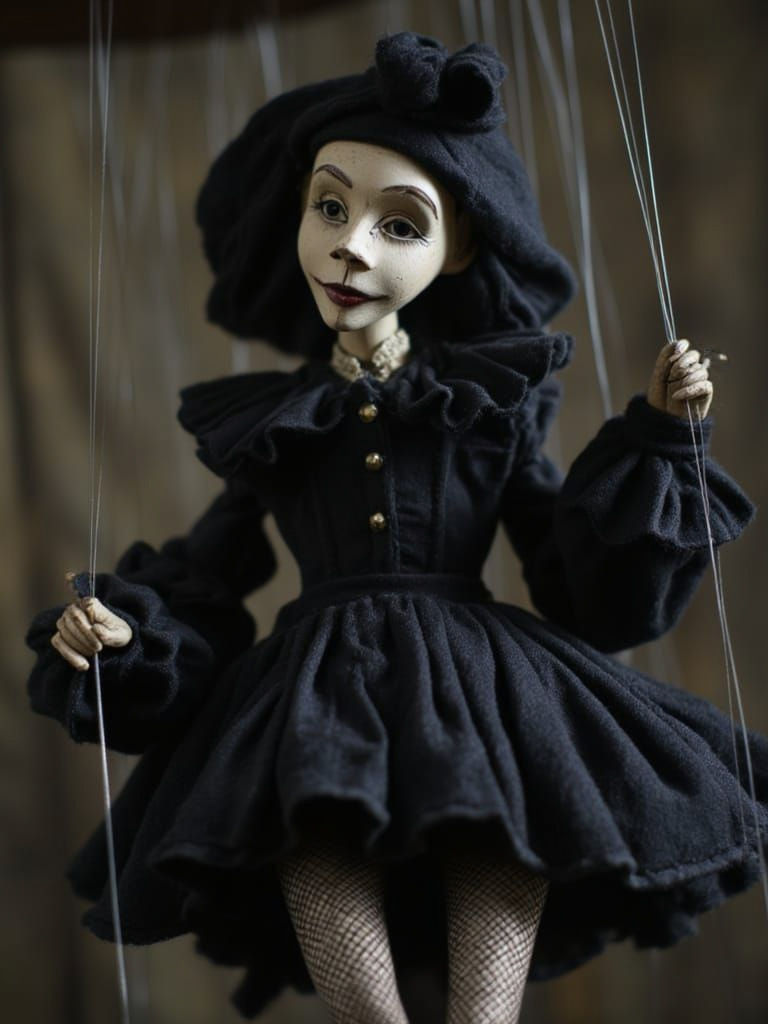 Goth Girl Claymation Marionette