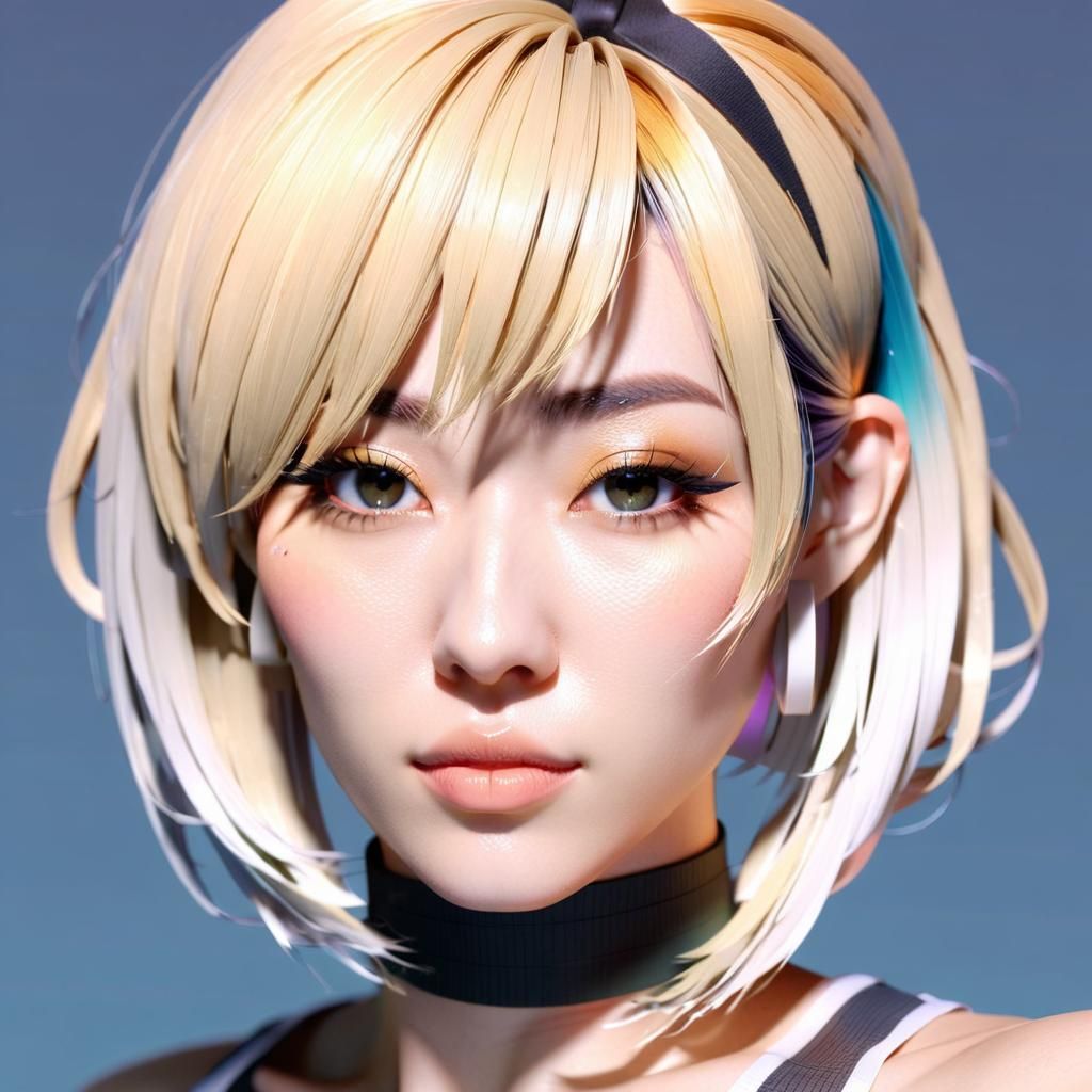 Moe-Inspired Anime Portrait in Vibrant Pastel Colors