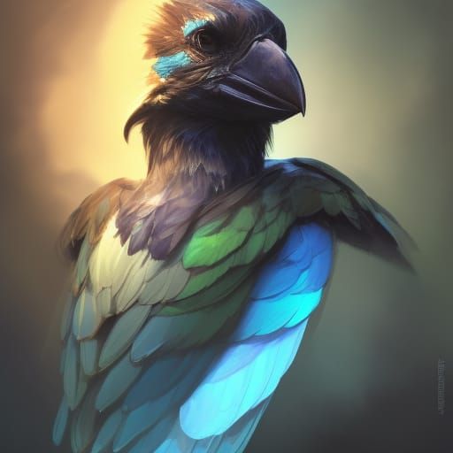 Aarakocra Portrait in Digital Art Style