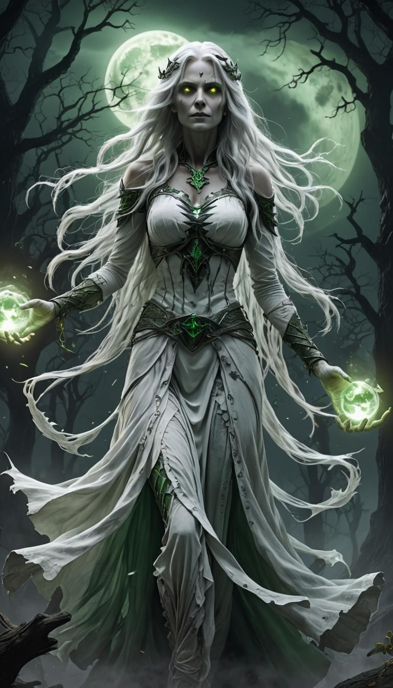 Ethereal Banshee in Moonlight: Dark Fantasy Art