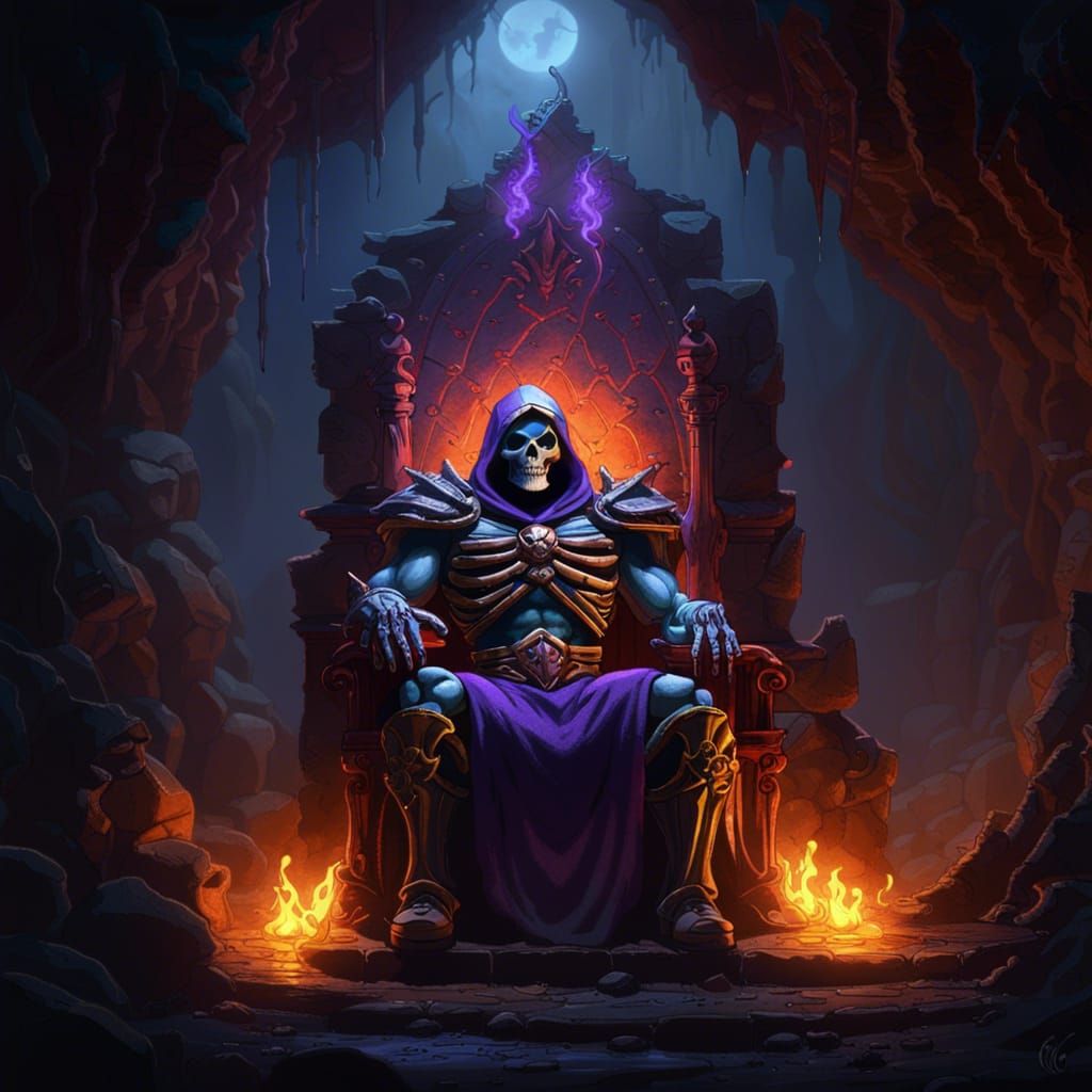 Skeletor on Throne: Dark Fantasy Concept Art