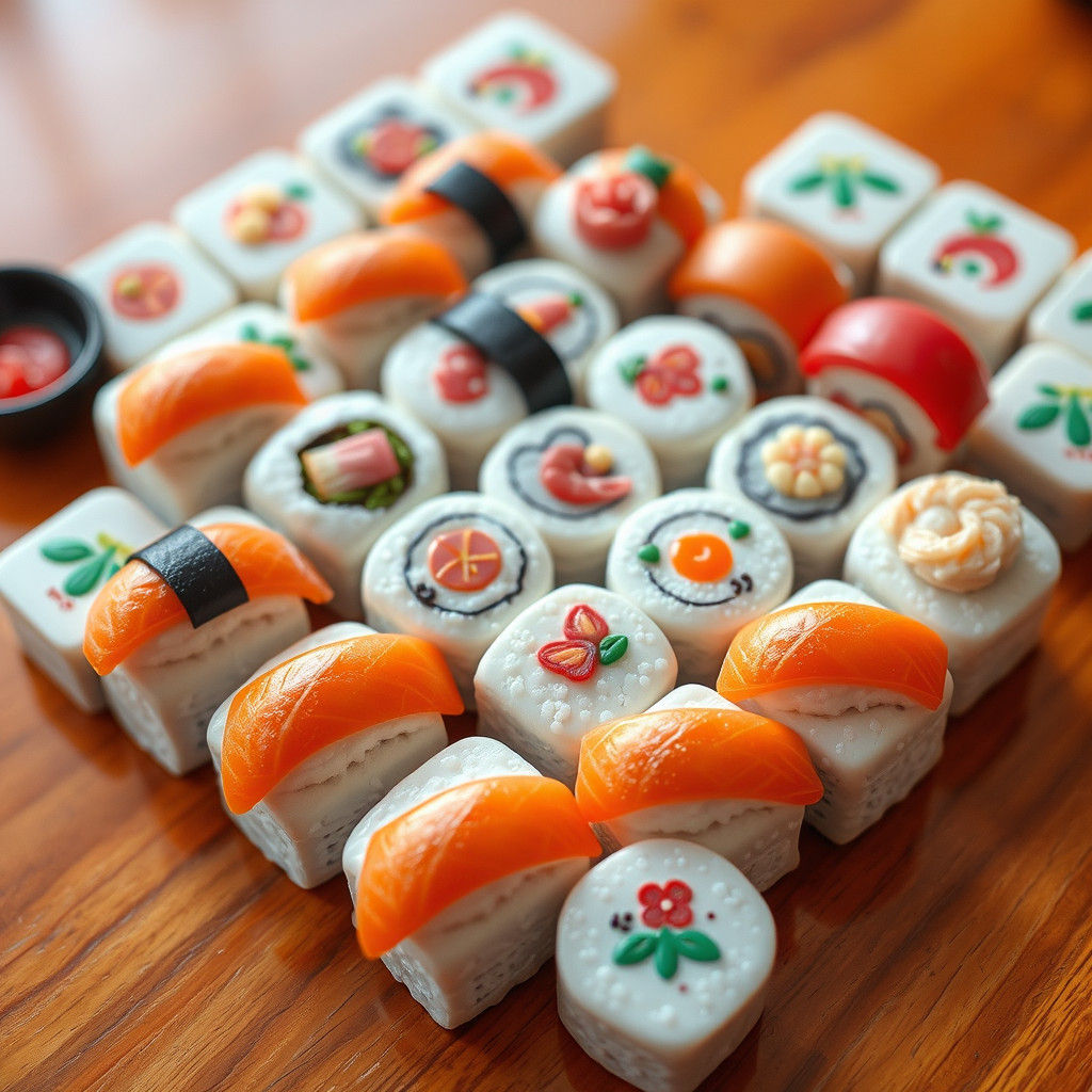 Sushi Mahjong Game Inspired by Takashi Murakami