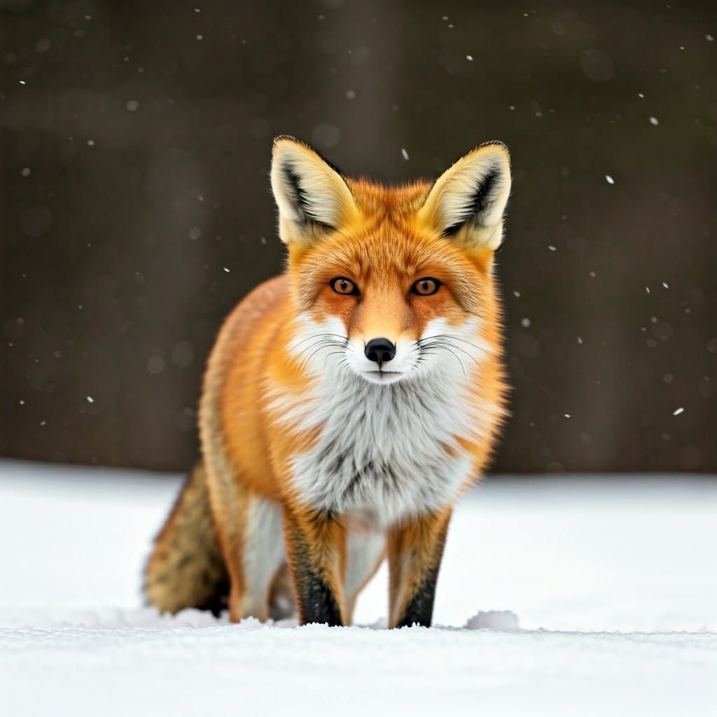A fox in the snow