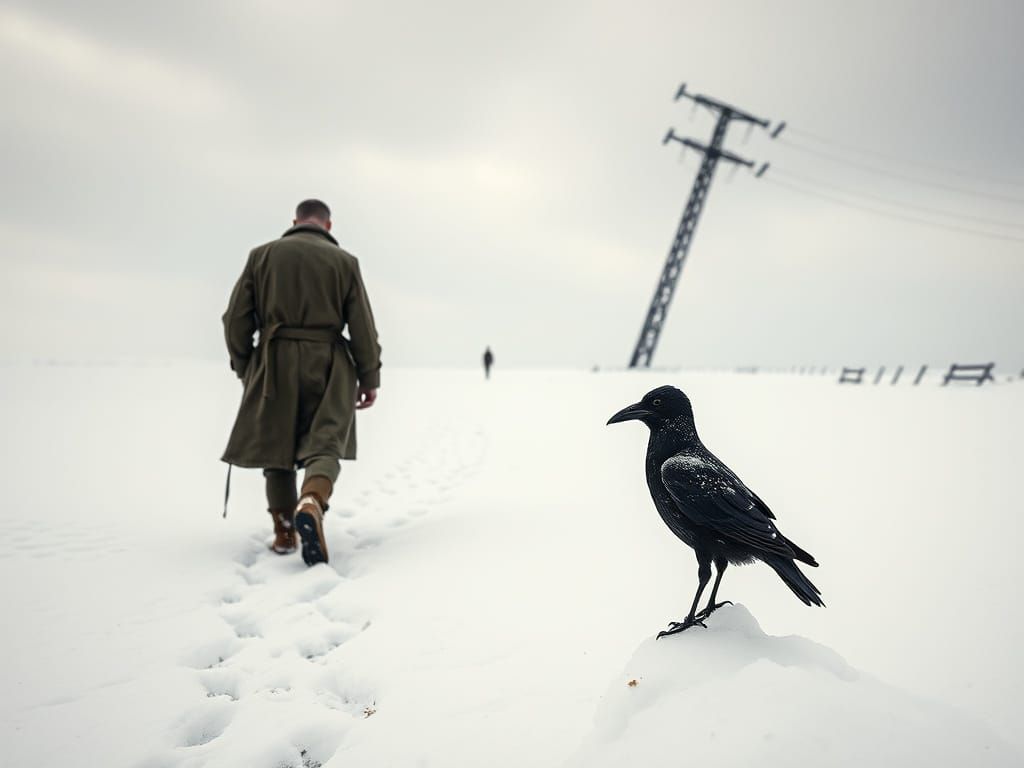 WW2 Soldier Trudges Through Snowy Expanse in Cinematic Film ...