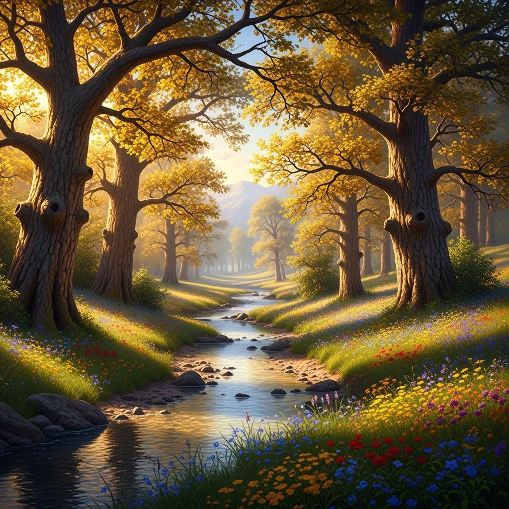 Sunlit Forest Glade in Classic Landscape Style
