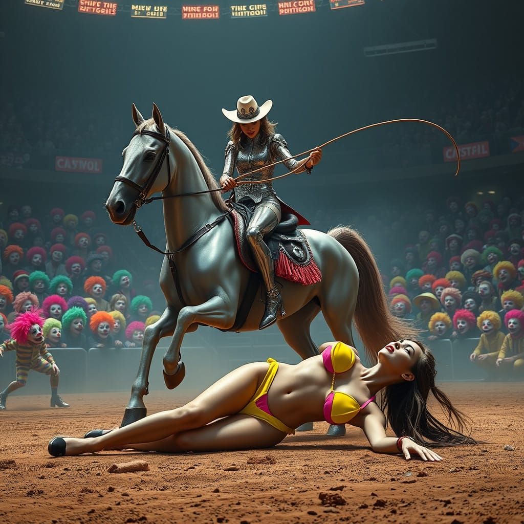 Futuristic Android Cowgirl Dominates Dystopian Arena