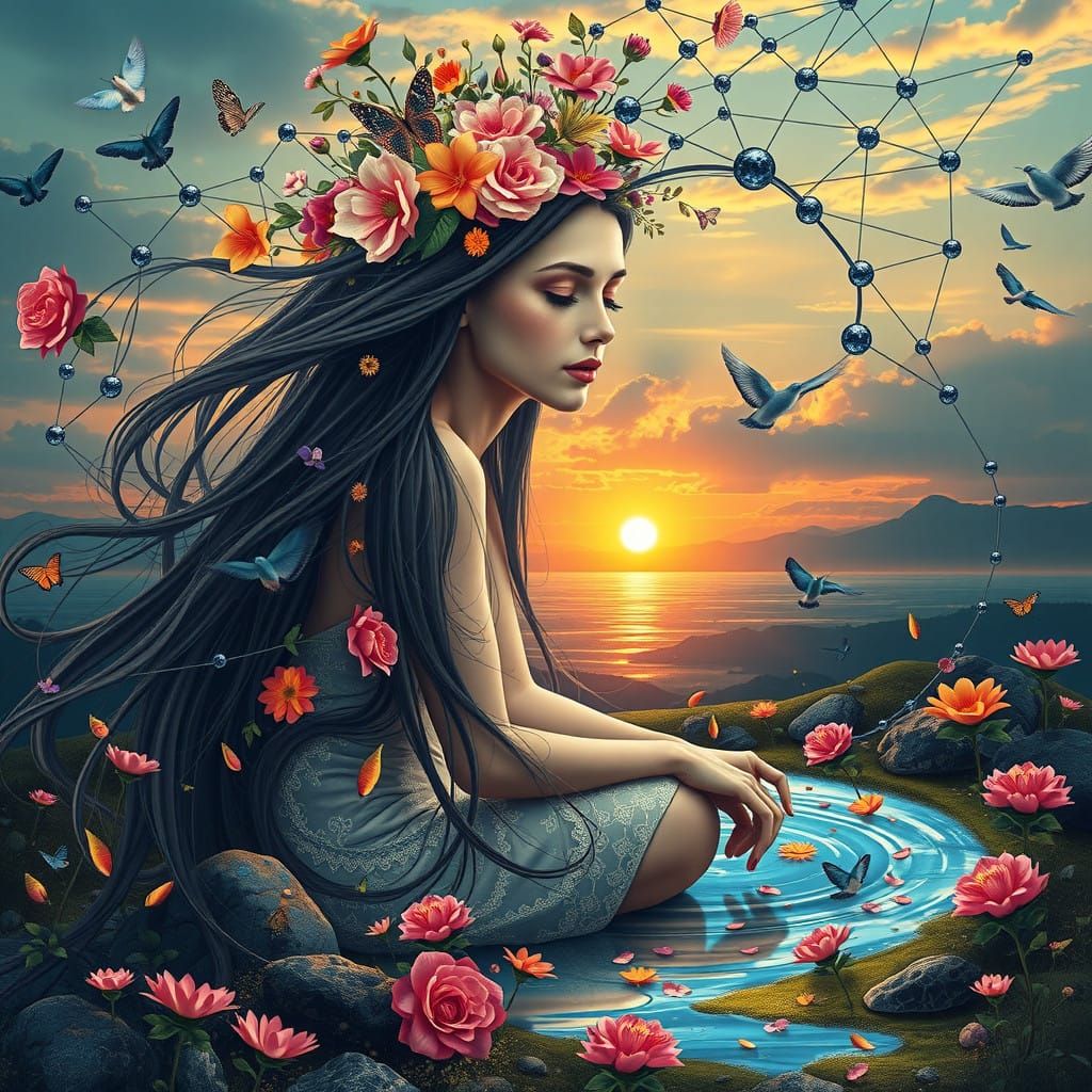 Bio Art Digital Artwork of Personal Growth and Self-Improvem...