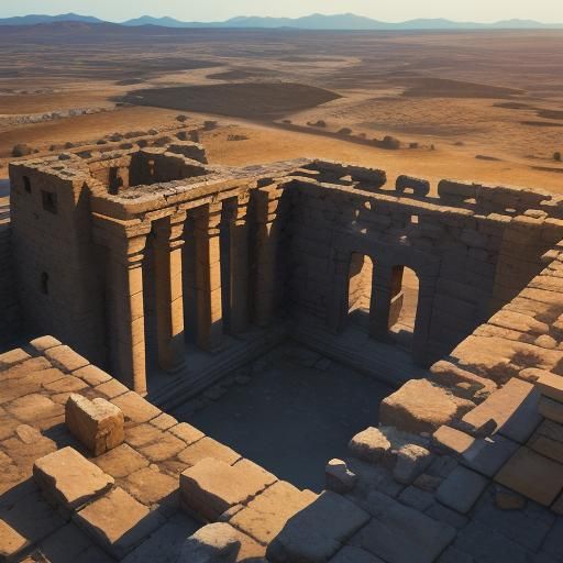 Ancient Ruins: Lone Figure at Tel Siqmona