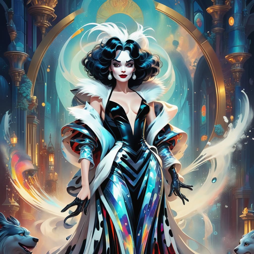 Cruella de Vil Glitch Art: Astral Cosmic Portrait