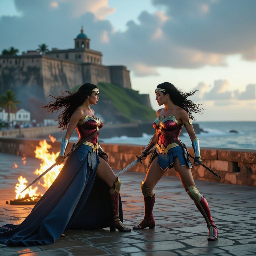 Dark Phoenix vs Wonder Woman Epic Battle in Puerto Rico