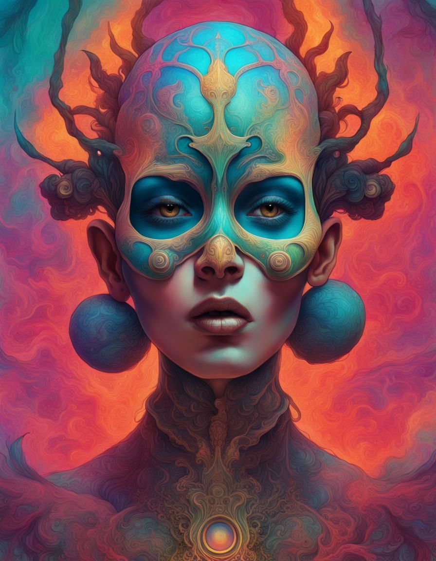 Venus Aversa in Psychedelic Digital Art Style