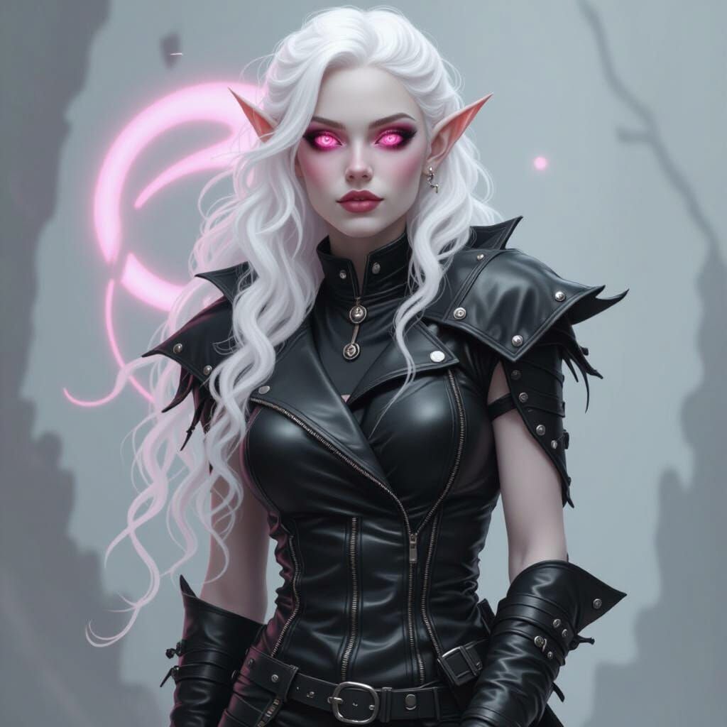Albino Elf in Dark Fantasy Style