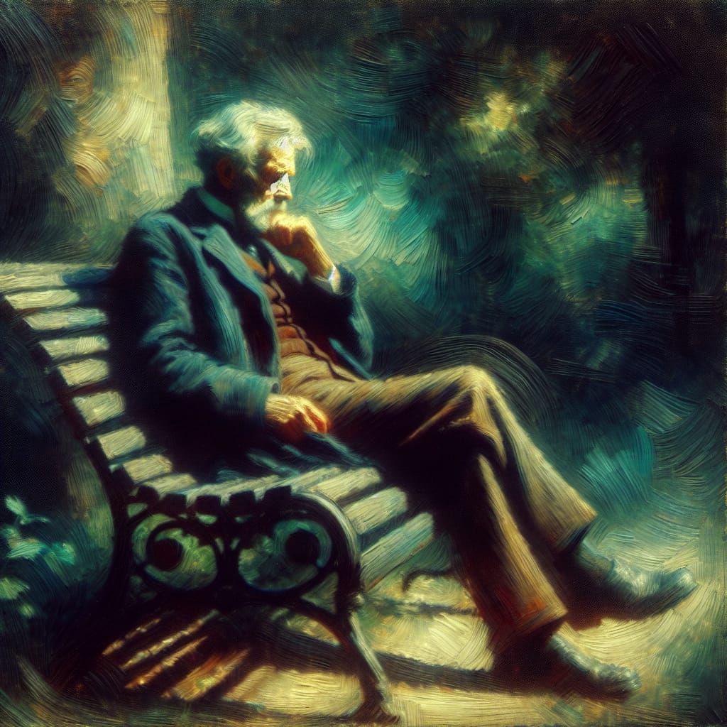 Elderly Man's Reverie in Romantic Style