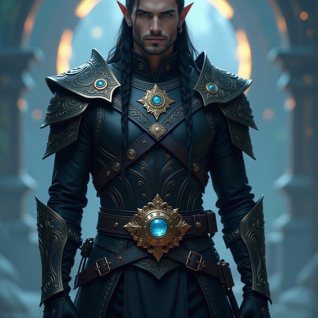 Elven Warrior in Embroidered Armor