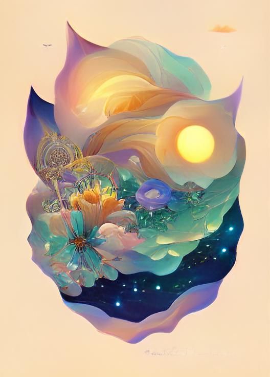 Luminescent Desert Flowers in Sci-Fi Fantasy Style